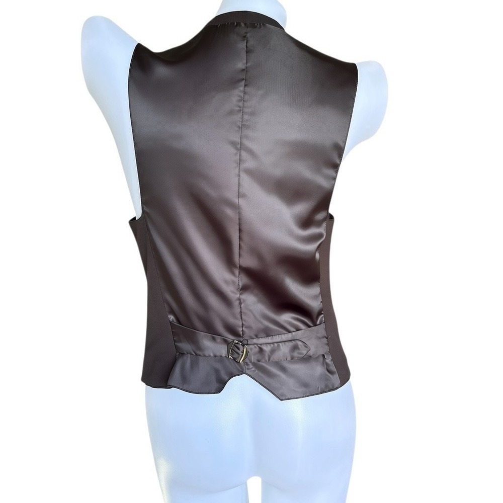 NWT Norma Kamali Revolve Black Satin Back Cinch Suit Vest M Designer Minimalist - Picture 3 of 8